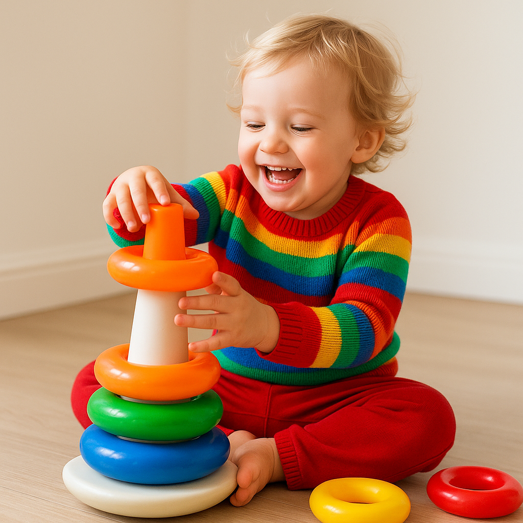 Colorful stacking ring toy for babies and toddlers