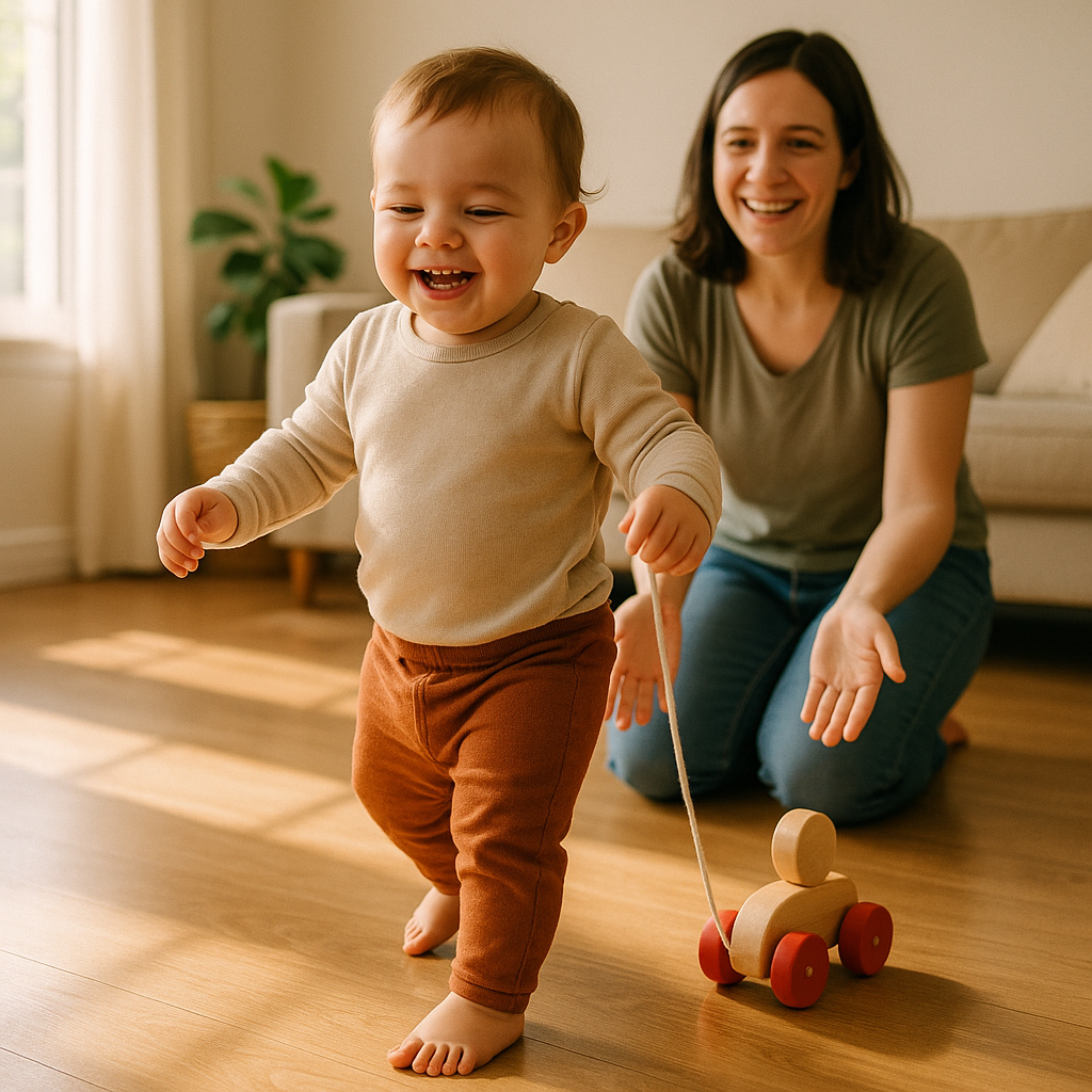 Developmental Benefits of Toddler Wooden Pull Toys and Shape Sorters playful interaction with toy