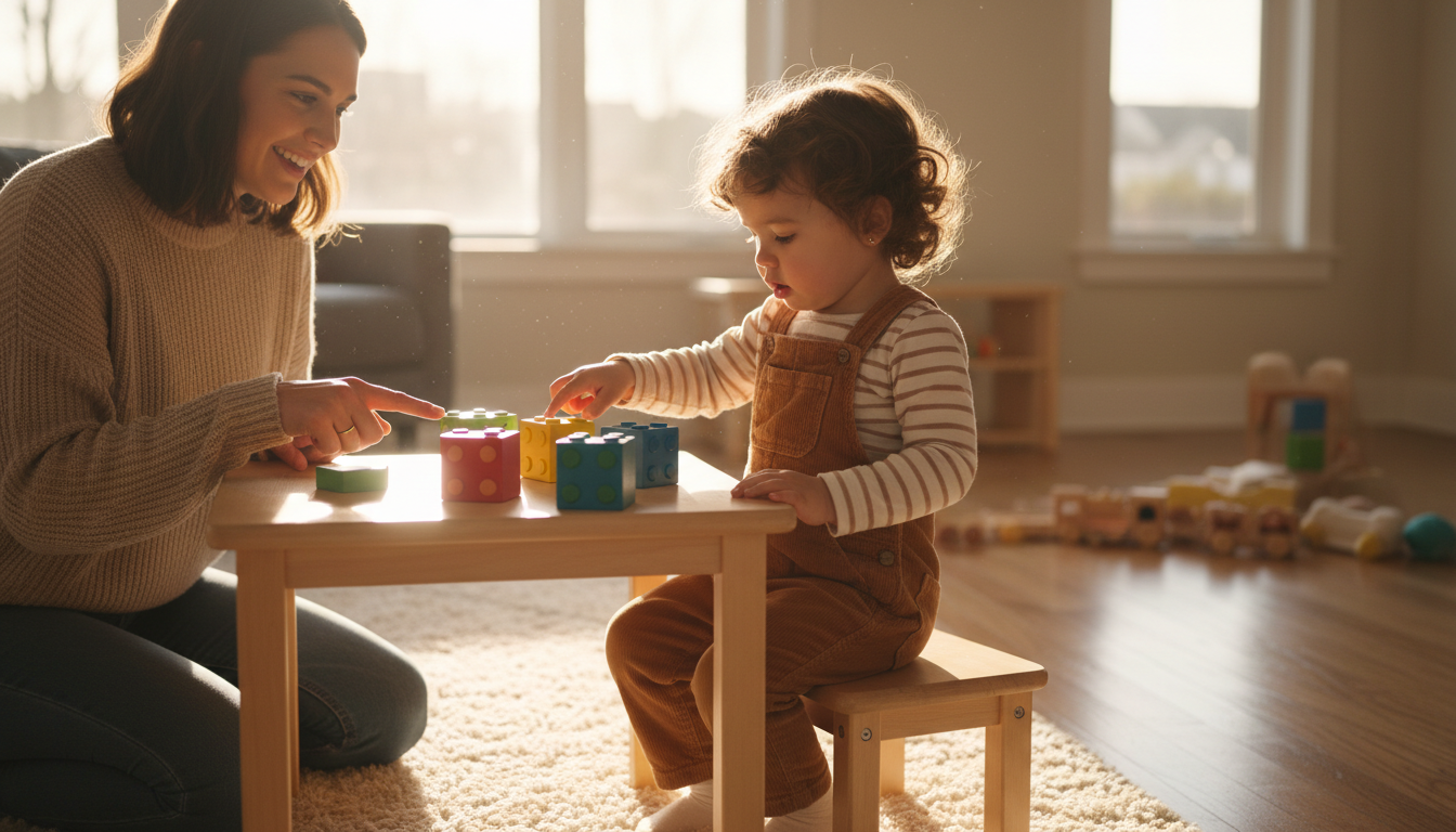 Child playing with counting cookies