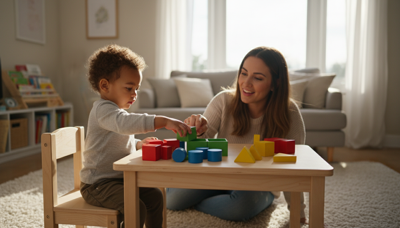 Why Early Math and Fine Motor Skills Matter toddler sorting colorful blocks