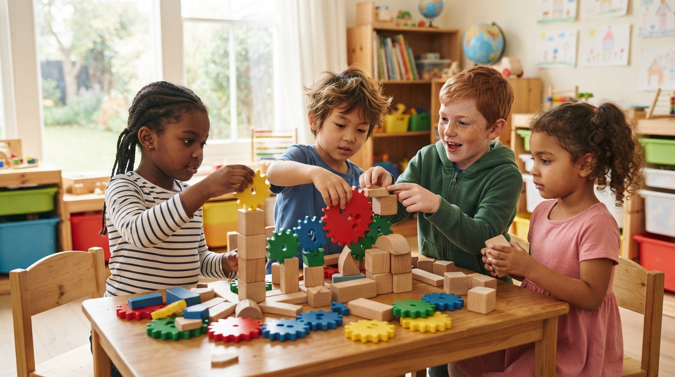 Essential Skills STEM Toys Build for Kids Ages 4 to 8 – toddler playing with building blocks