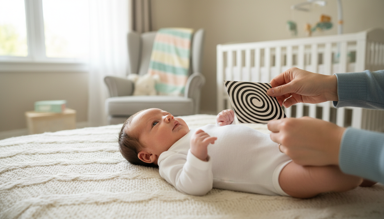 Sharp Visual Stimulation Strengthens Baby’s Brain – focused newborn viewing toy