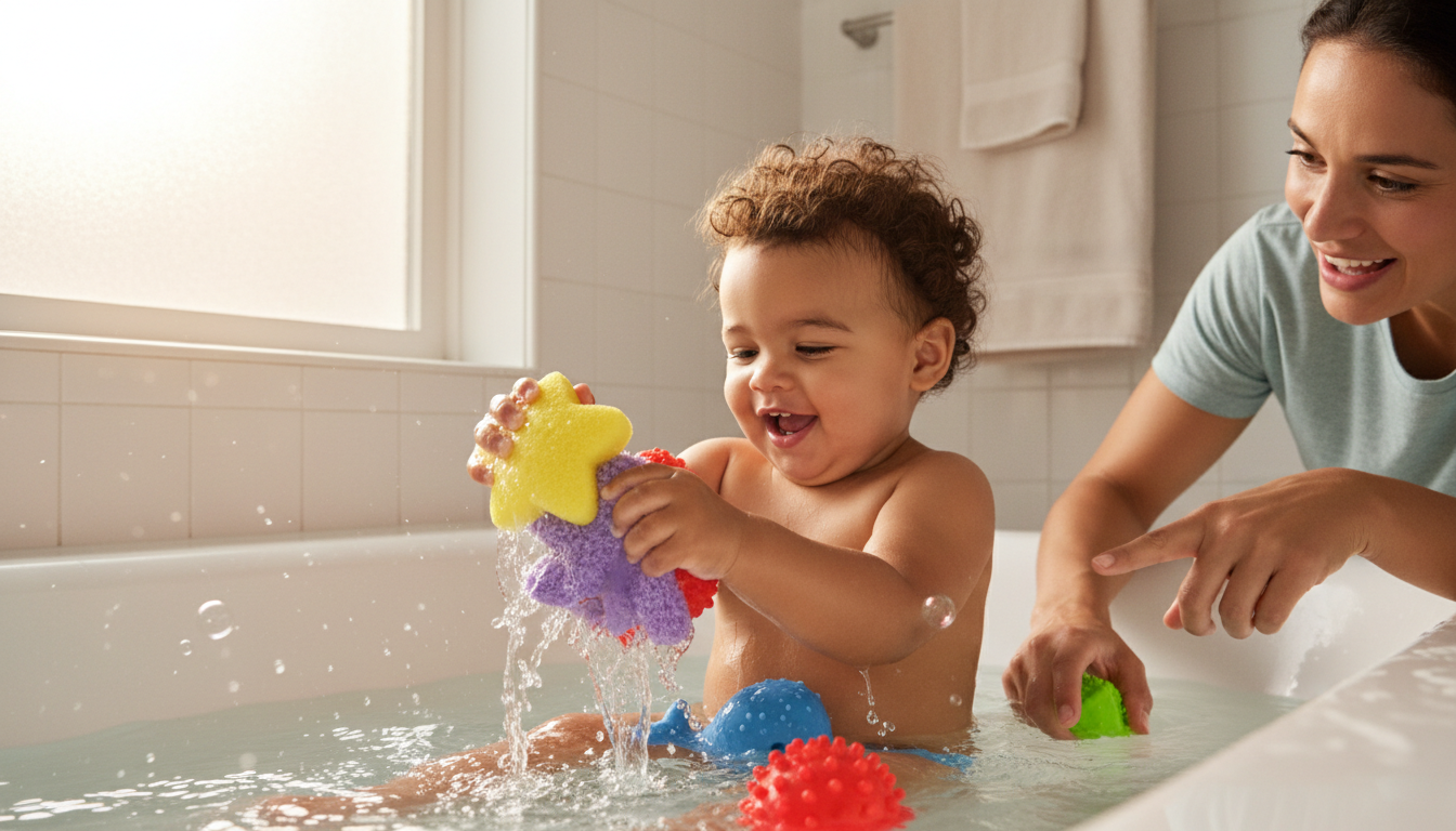 How Sensory Bath Toys Support Your Toddler’s Development at Bathtime bright colorful toys