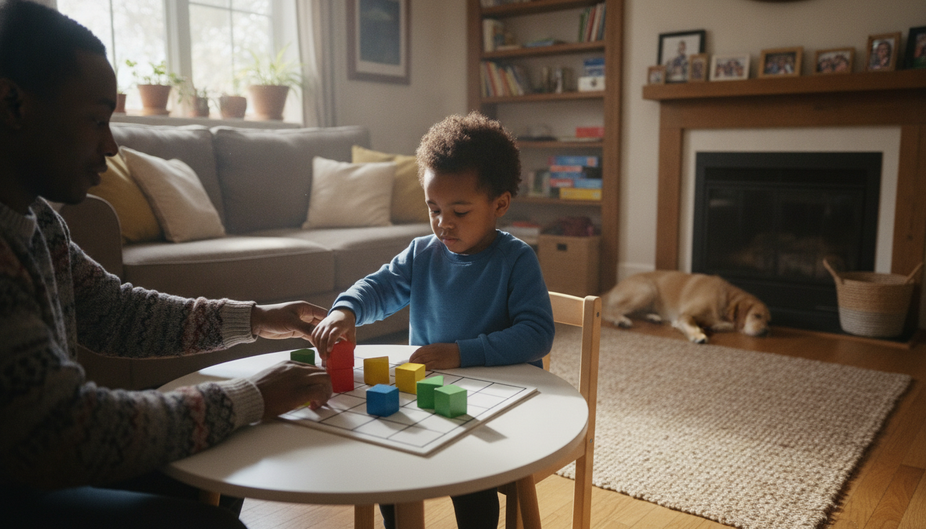Child playing with Rush Hour Junior puzzle pieces
