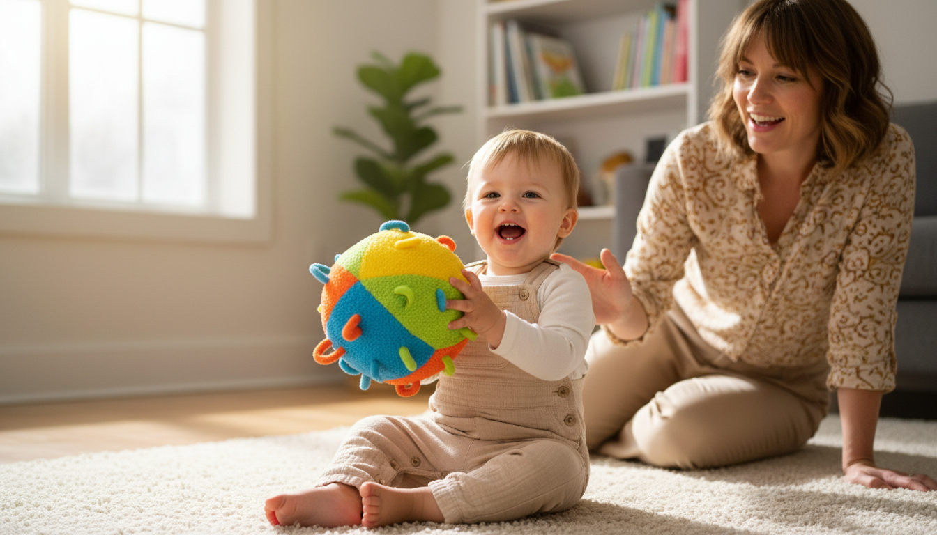 How Sensory and Motor Skill Toys Boost Baby’s Development baby with colorful toys