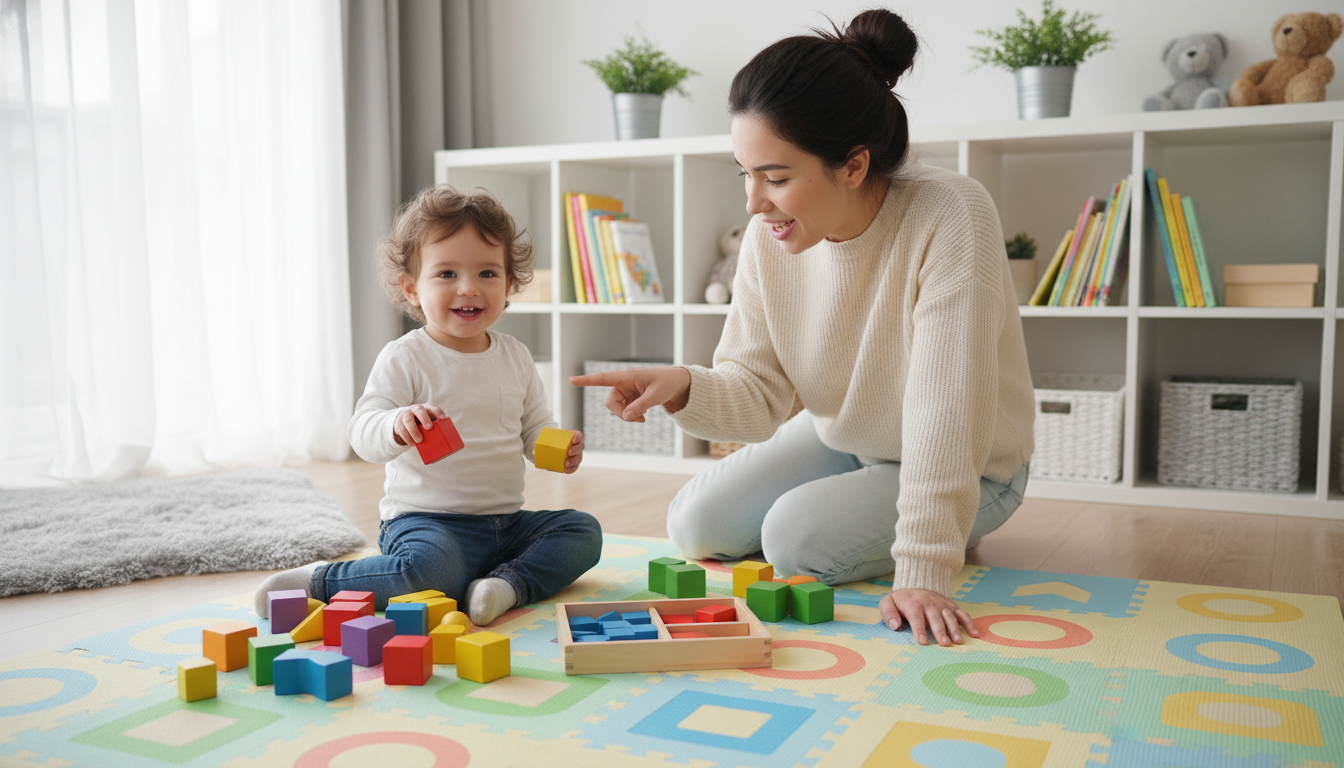How Color Matching Pegboards and Button Art Toys Support Development – toddler placing colorful buttons