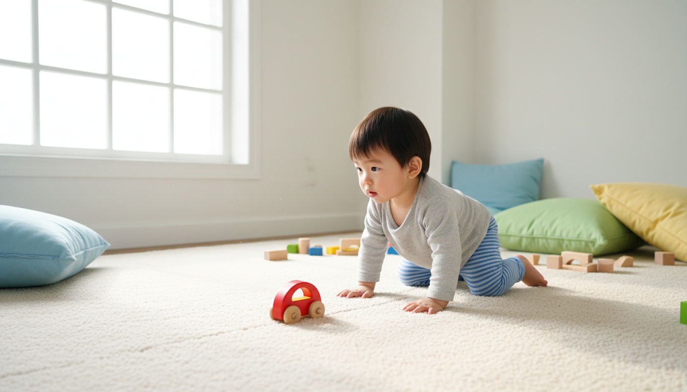 How Push and Go Car Toys Support These Skills toddler playing with push and go car