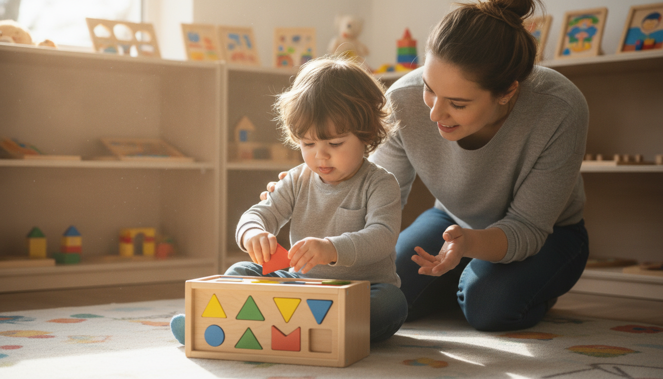 Extending the Learning Experience at Home – child and parent bonding over toy