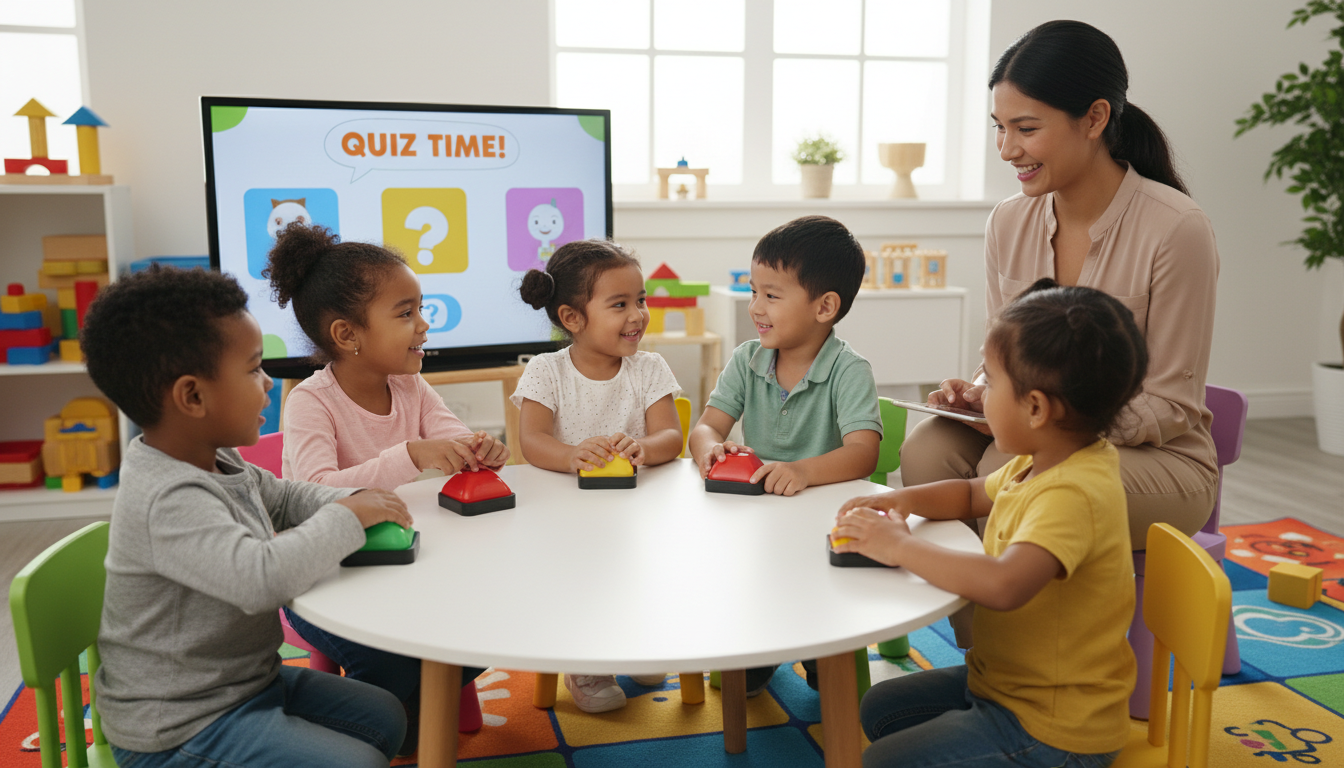 How Buzzers Help Build These Important Skills – toddler pressing buzzer button