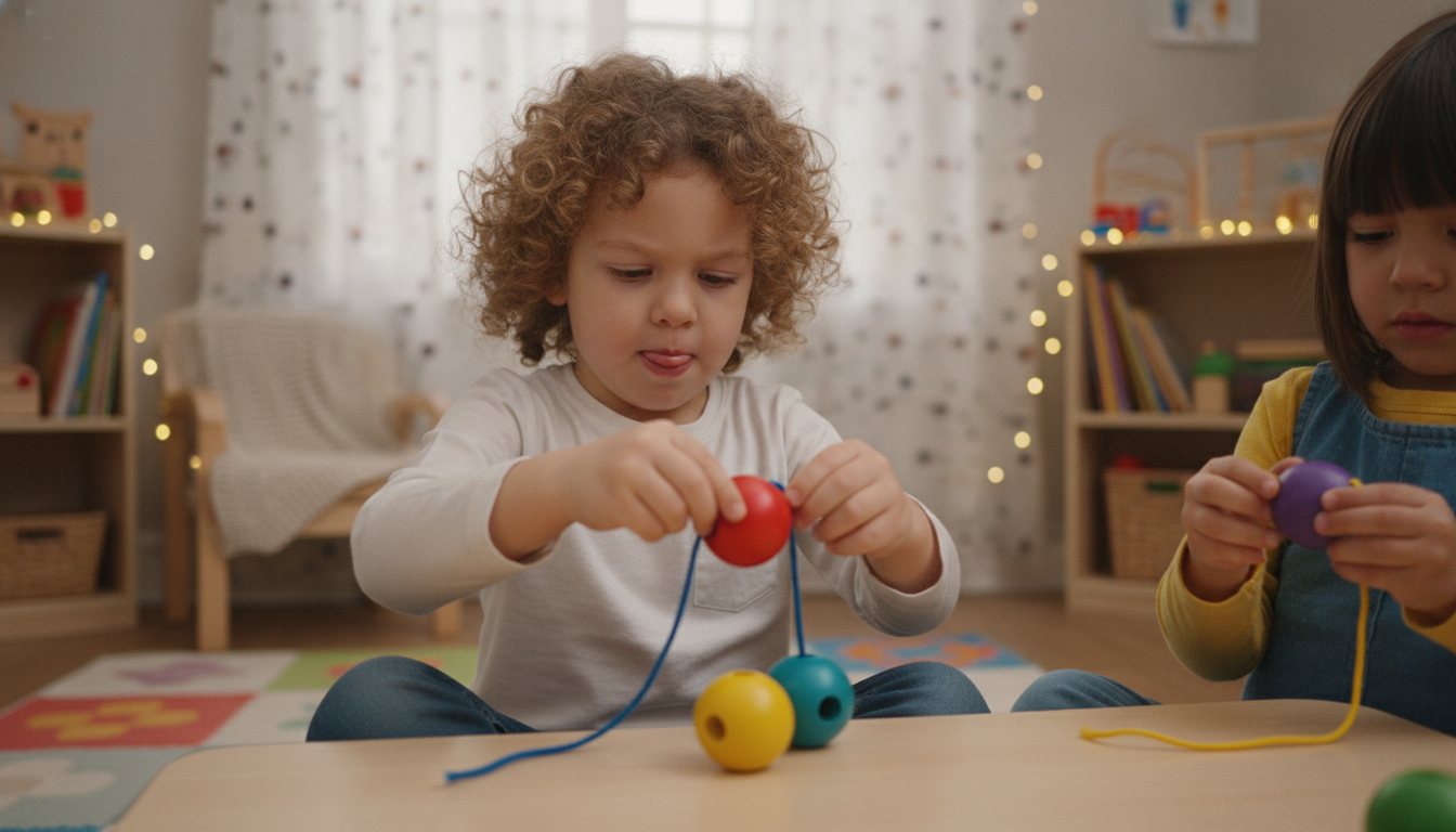 Play ideas for the monster math scale toy laid out