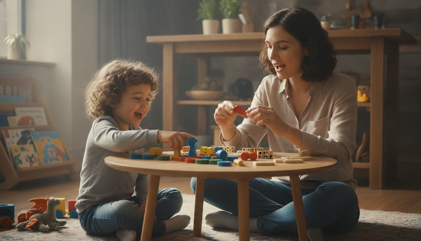 Practical Ways to Extend Domino Play at Home toddler playing with dominoes