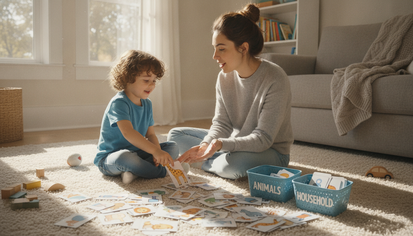 Zingo Bingo components with cards, tiles and instruction guide