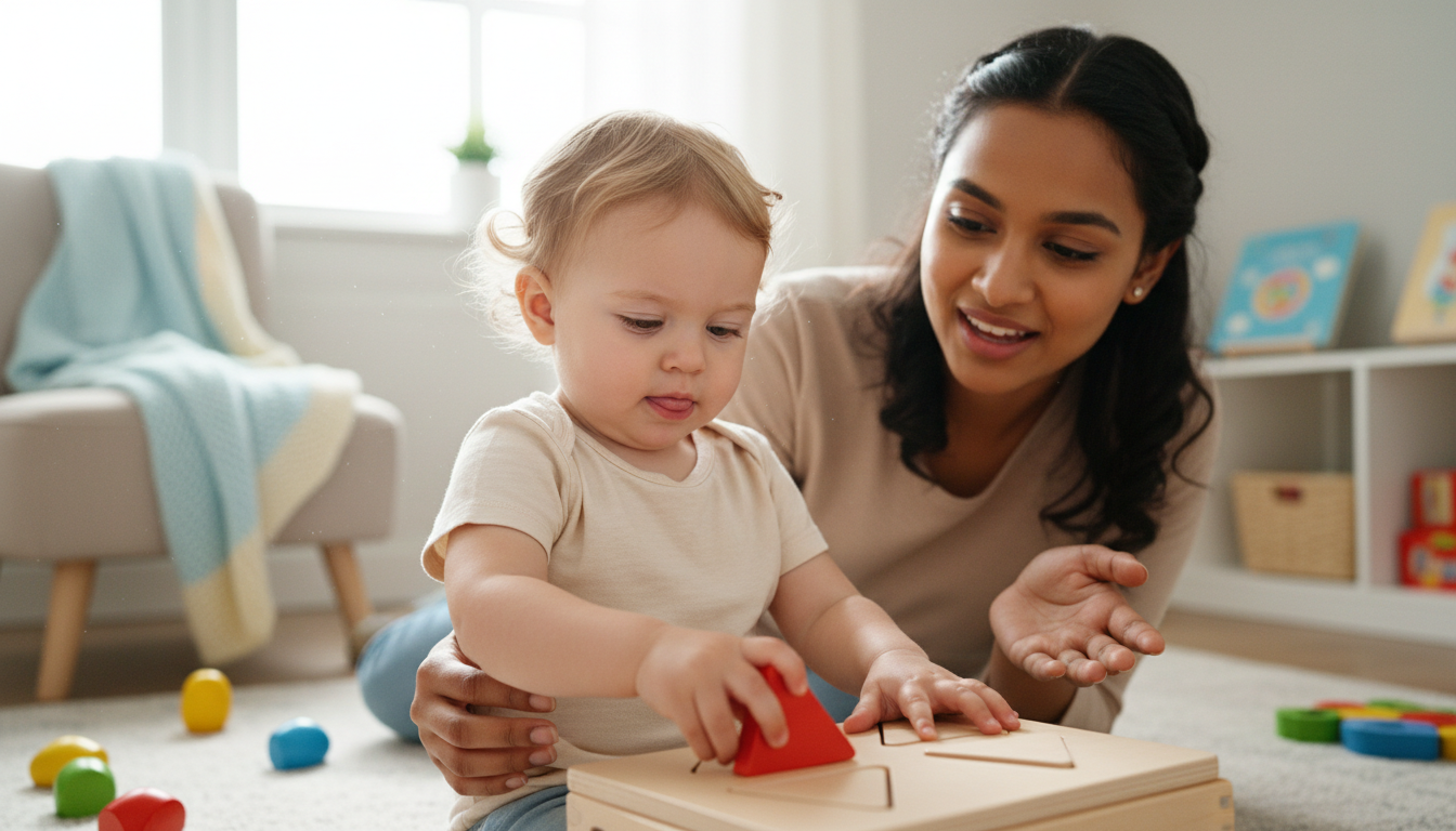 Practical Ways Parents Can Extend the Play – parent and toddler playing with counting toys