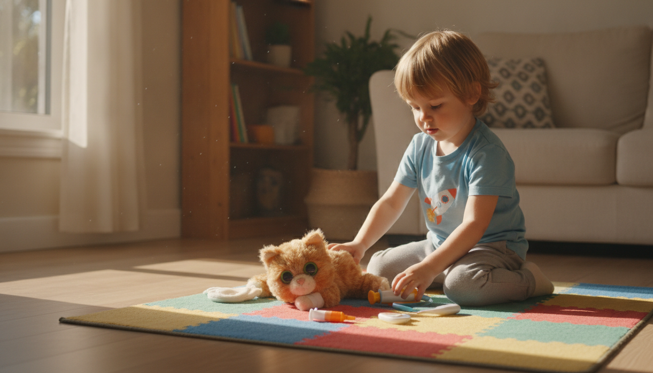 Melissa & Doug Pet Vet Play Set contents laid out