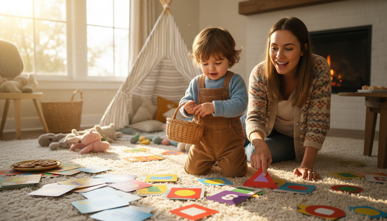 Practical Ways to Extend Play and Learning at Home toddler playing with shape sorting blocks