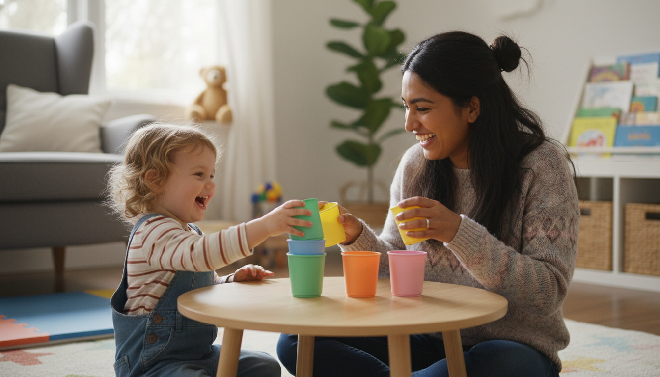 Parent Tips & Reflection Questions Before Buying Interactive Toddler Toys – toddler playing with educational toy
