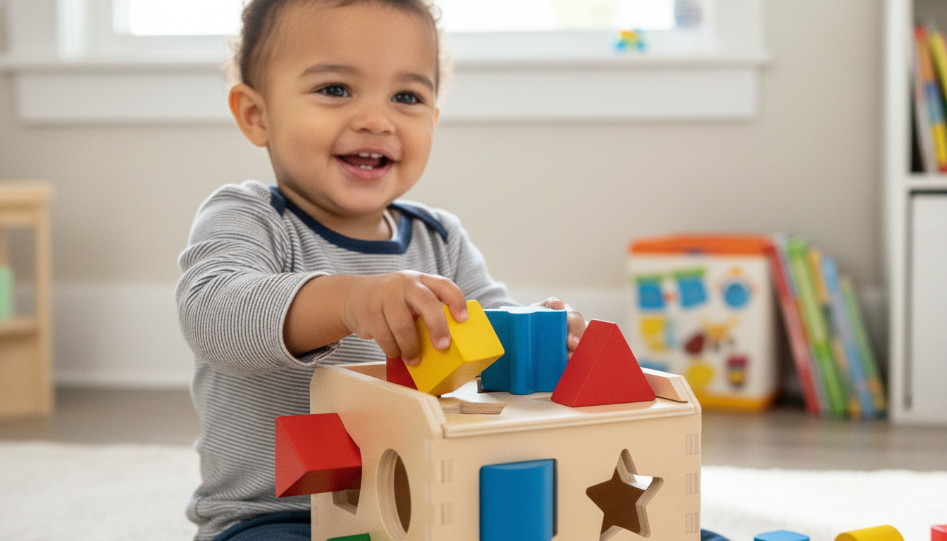 Melissa & Doug Classic Wooden Shape Sorting Cube