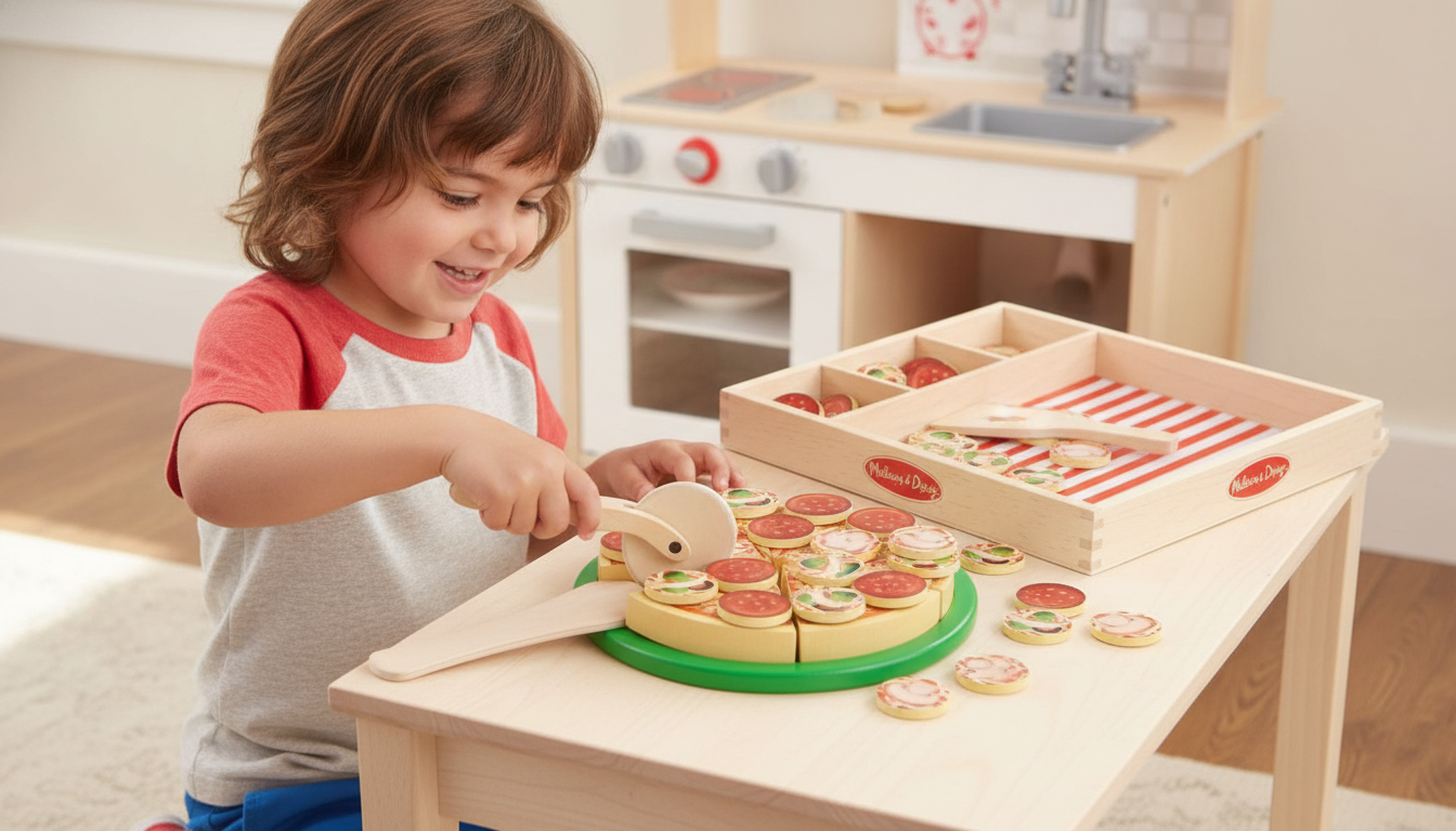 Melissa & Doug Wooden Pizza Party Play Set