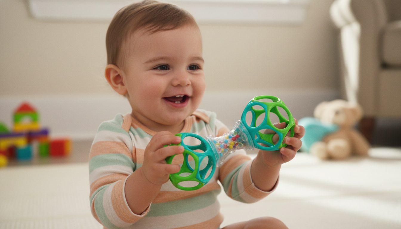 Bright Starts Oball Shaker Rattle Toy for Newborns