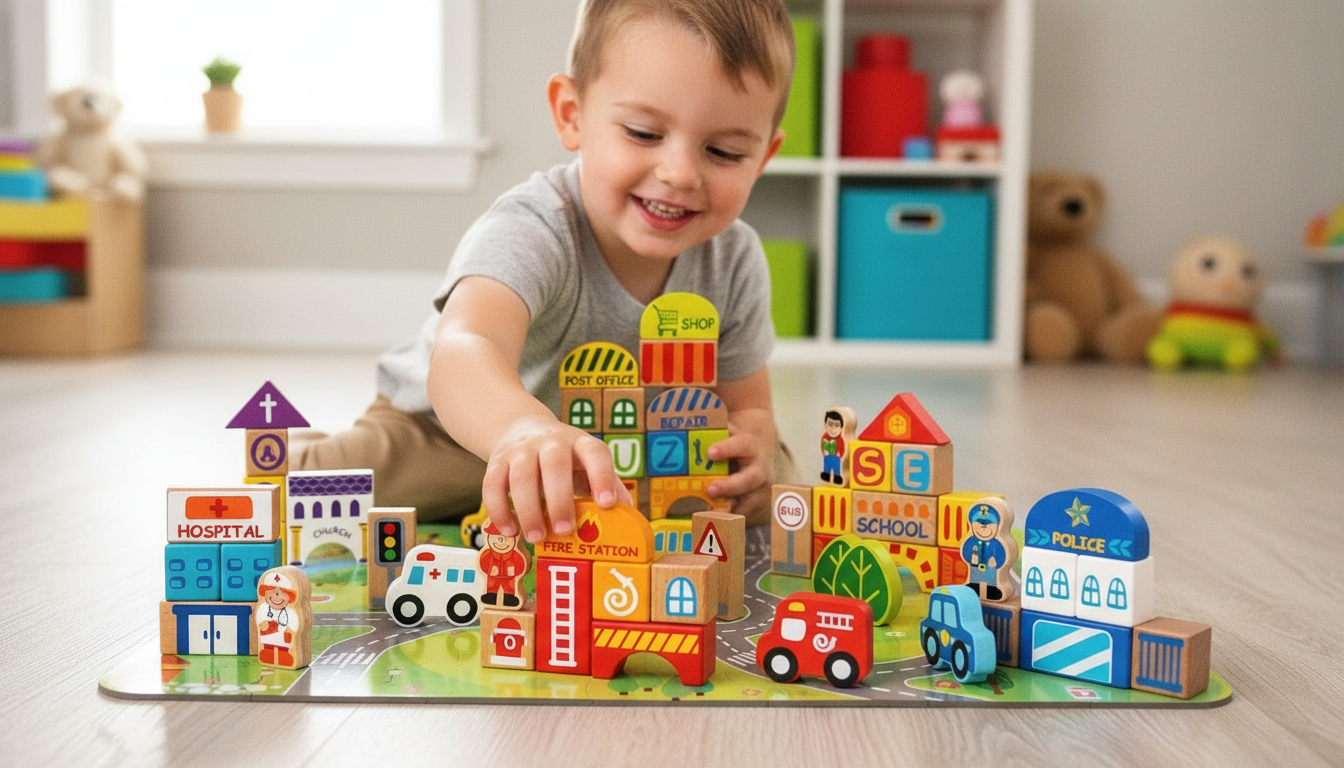 Fat Brain Toys My Town Block Set for Preschoolers