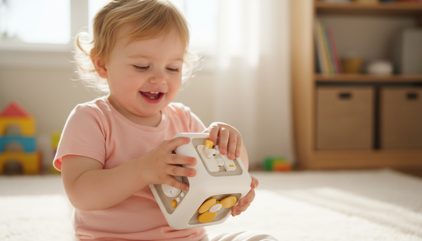 SOCBTNSO 6-in-1 Montessori Busy Cube Toy for Toddlers